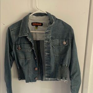 Dollhouse Blue Cropped Denim Jacket
